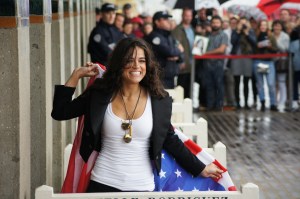 Michelle Rodriguez inauguration cabine Deauville